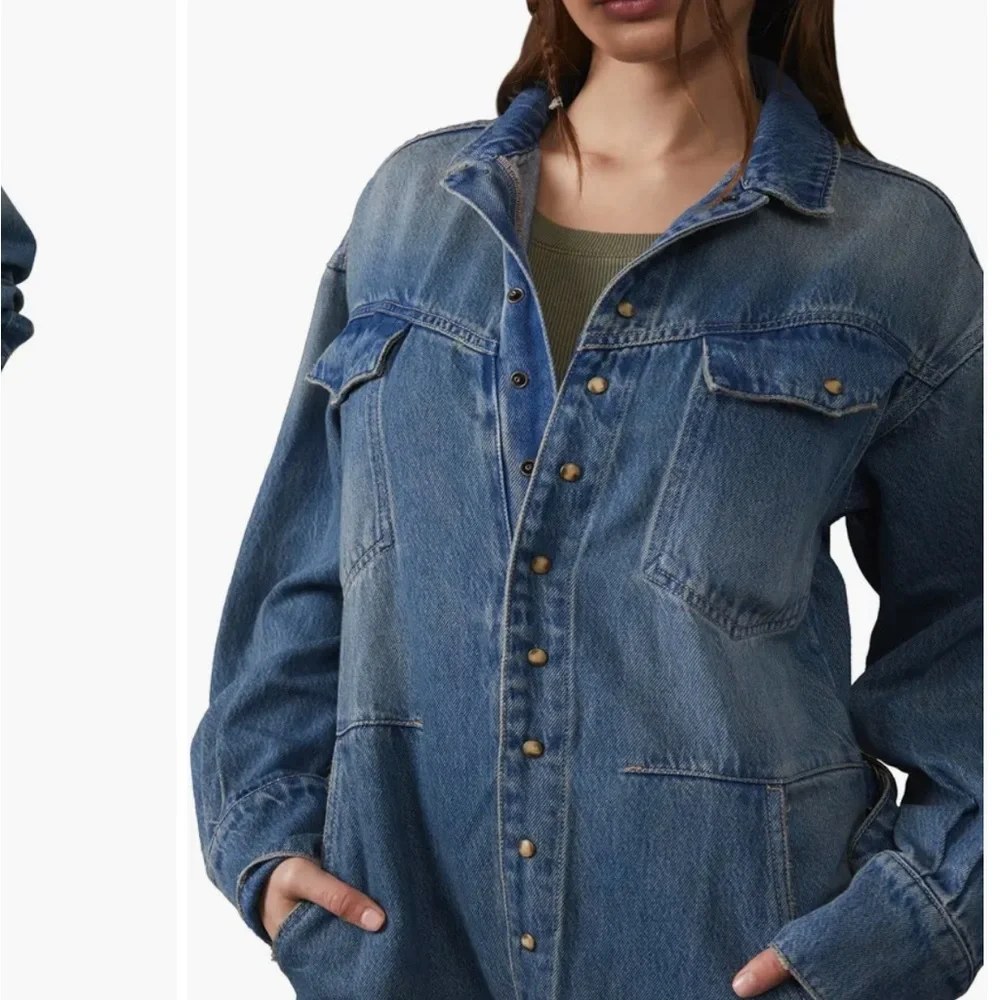 We The Free by Free People Blue Denim Jumpsuit NWT - Picture 3 of 10